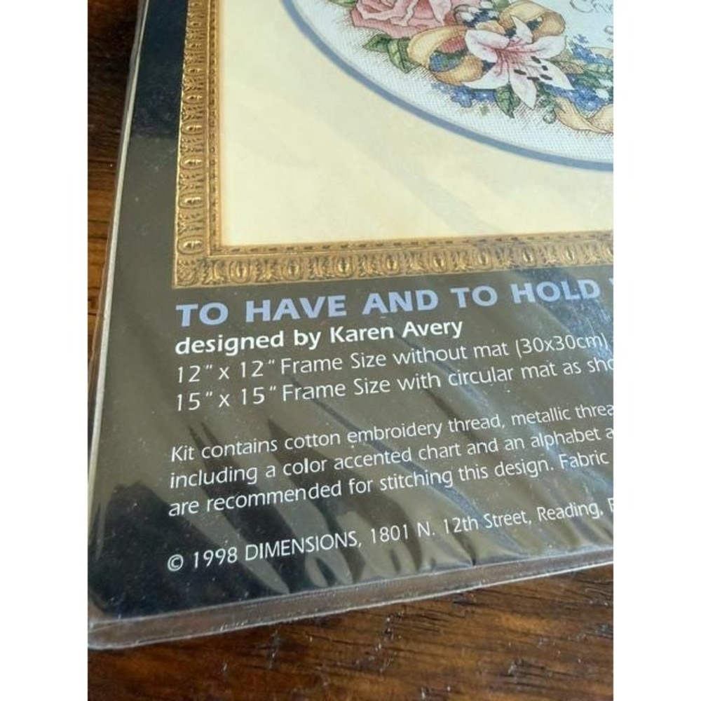 Dimensions Cross Stitch "To Have and To Hold Wedding Record" 1998 Pattern - Picture 7 of 7